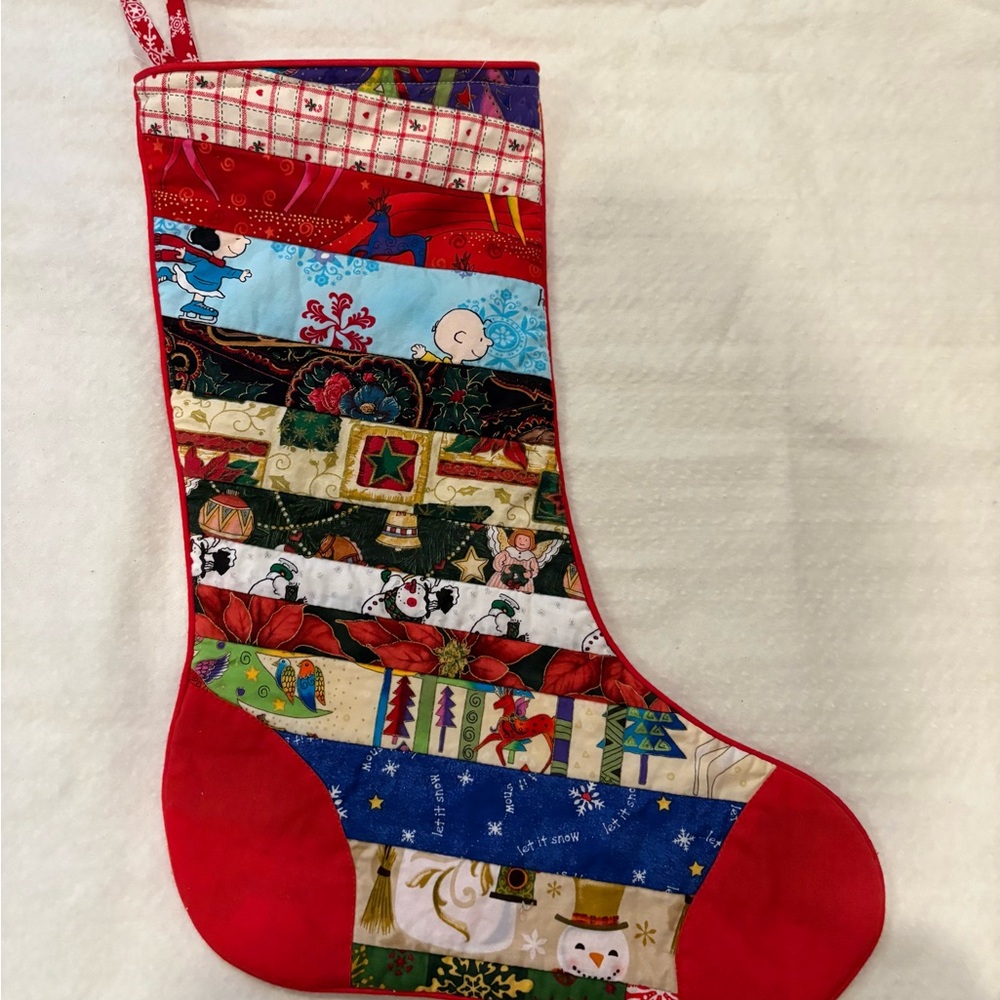 Vintage Festive Patchwork Christmas Stockings - Picture 2 of 4